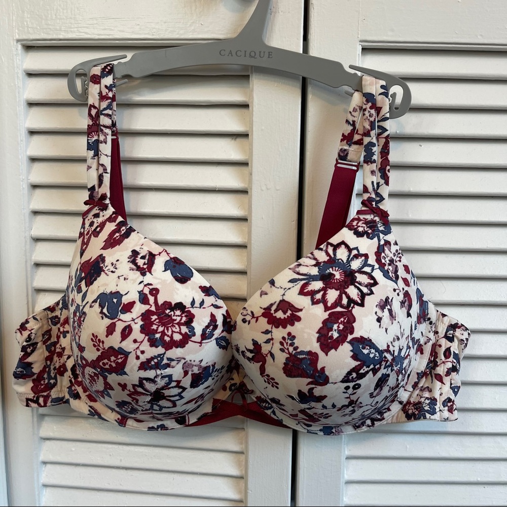 Cacique Boost Plunge Bra Floral